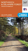 Walks on Ordnance Survey Explorer Map 267 Northwich & Delamere Forest, Winsford & Middlewich