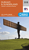 Walks on Ordnance Survey Explorer Map 308 Durham & Sunderland, Chester-le-Street & Peterlee