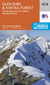 Walks on Ordnance Survey Explorer Map 414 Glen Shiel & Kintail Forest