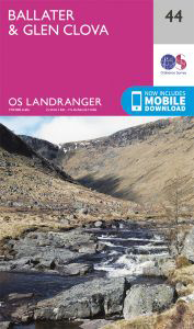 Walks on Ordnance Survey Landranger Map 44 Ballater, Glen Clova & surrounding area