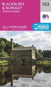 Walks on Ordnance Survey Landranger Map 103 Blackburn & Burnley, Clitheroe & Skipton