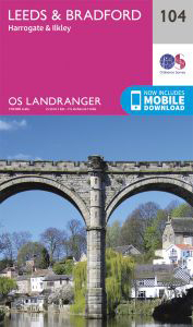 Walks on Ordnance Survey Landranger Map 104 Leeds & Bradford, Harrogate & Ilkley