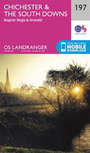 Walks on Ordnance Survey Landranger Map 197 Chichester & The South Downs, Bognor Regis & Arundel