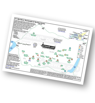 <em>Peak Baggers Map you can Print or Save to your Phone detailing all the Mountains, Munros, Murdos, Corbetts, Grahams, Bridgets, Hills, Peaks and Tops in Ben Nevis, The Aonachs & The Grey Corries area of  Section 4.1: Fort William and Loch Linnhe to Loch Ericht</em>