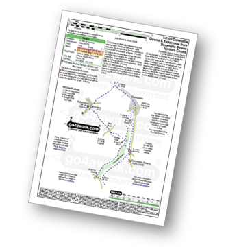 Map with easy-to-follow route details for walk bd100 Dunstable Downs and Totternhoe from Dunstable Downs Visitors Centre pdf