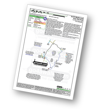 Map with easy-to-follow route details for walk bo131 Woden Law from Tow Ford pdf