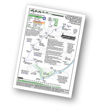 Map with easy-to-follow route details for walk bo135 Bodesbeck Law, Bell Craig, Andrewhinney Hill and Herman Law from Ettrick Water pdf