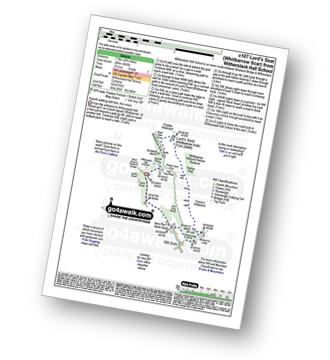 Map with easy-to-follow route details for walk c107 Lord's Seat (Whitbarrow Scar) from Witherslack Hall School pdf