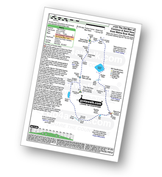Map with easy-to-follow route details for walk c123 The Old Man of Coniston and Swirl How from Walna Scar Road, Coniston pdf