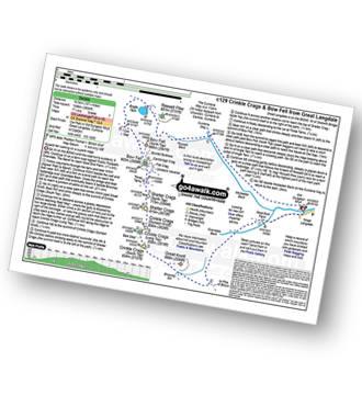 Map with easy-to-follow route details for walk c129 Crinkle Crags and Bow Fell from The Old Dungeon Ghyll, Great Langdale pdf