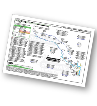 Map with easy-to-follow route details for walk c152 Calf Crag and Helm Crag from Grasmere pdf