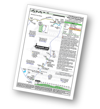 Map with easy-to-follow route details for walk c174 Glaramara and Great Gable from Seatoller (Borrowdale) pdf