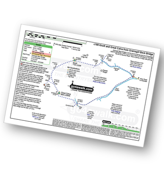 Map with easy-to-follow route details for walk c188 Knott and Great Calva from Grainsgill Bridge, Swineside pdf