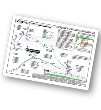 Walk route map with easy-to-follow route instructions for walk c200 Carrock Fell, High Pike (Caldbeck) and Great Calva from Mosedale pdf