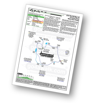 Map with easy-to-follow route details for walk c210 The Old Man of Coniston from the Walna Scar Road, Coniston pdf