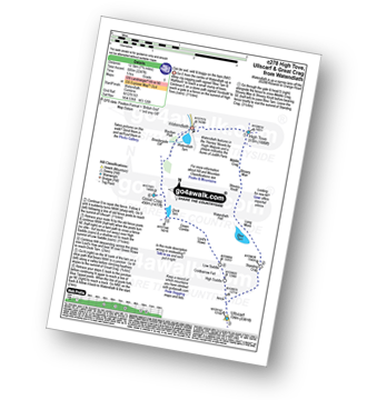 Map with easy-to-follow route details for walk c278 High Tove, Ullscarf and Great Crag from Watendlath pdf