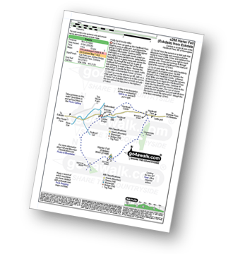 Map with easy-to-follow route details for walk c288 Harter Fell (Eskdale) from Jubilee Bridge, Eskdale pdf