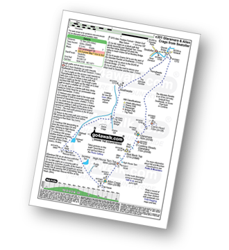 Map with easy-to-follow route details for walk c301 Glaramara and Allen Crags from Seatoller (Borrowdale) pdf