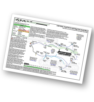 Map with easy-to-follow route details for walk c340 Grike, Crag Fell and Lank Rigg from Scaly Moss pdf