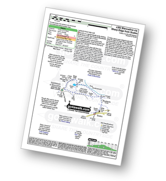 Map with easy-to-follow route details for walk c383 Blencathra via Sharp Edge from Scales pdf