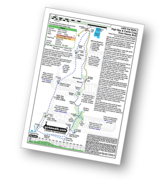 Map with easy-to-follow route details for walk c405 Cat Bells, High Spy and Castle Crag from Hawes End pdf