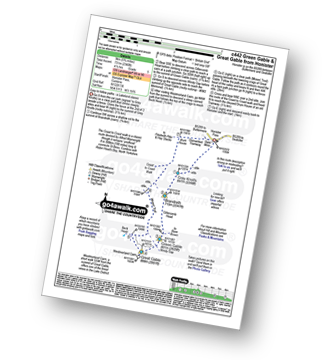 Map with easy-to-follow route details for walk c442 Great Gable and Green Gable from Honister Hause pdf