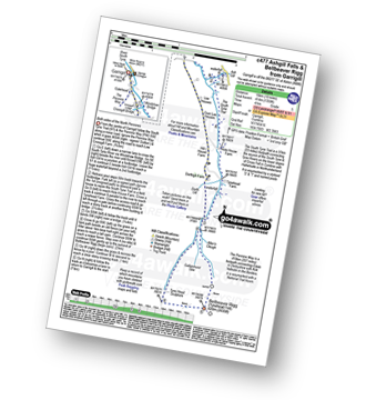 Map with easy-to-follow route details for walk c477 Ashgill Falls and Bellbeaver Rigg from Garrigill pdf