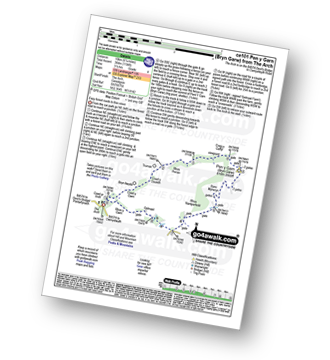 Map with easy-to-follow route details for walk ce101 Pen y Garn (Bryn Garw) from The Arch pdf