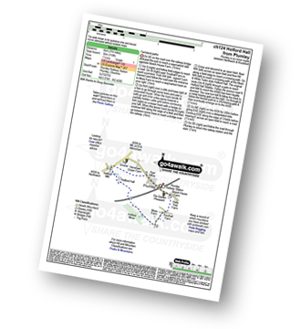 Map with easy-to-follow route details for walk ch124 Holford Hall from Plumley pdf