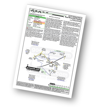 Map with easy-to-follow route details for walk ch177 Holford Hall and Royd Wood from Plumley pdf