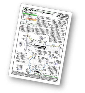 Map with easy-to-follow route details for walk ch252 Three Shires Head and Cheeks Hill from The Cat and Fiddle pdf