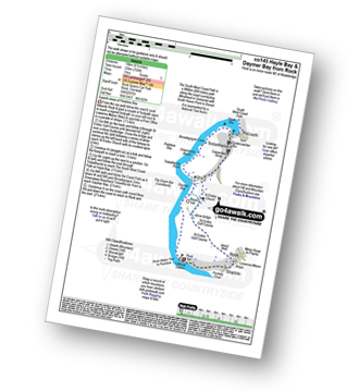 Map with easy-to-follow route details for walk co145 Hayle Bay and Daymer Bay from Rock (Padstow Bay) pdf