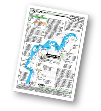 Map with easy-to-follow route details for walk co167 Trevalga Cliffs, Tintagel Head and Trebarwith Sands from Tintagel pdf