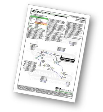 Map with easy-to-follow route details for walk co175 Gimblett's Mill from Laneast pdf