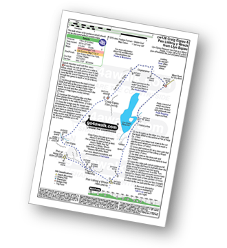 Map with easy-to-follow route details for walk cw126 Craig Eigiau and Pen Llithrig y Wrach from Llyn Eigiau pdf