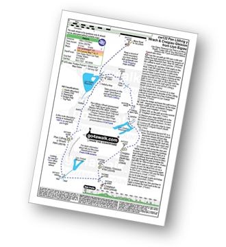 Walk route map with easy-to-follow route instructions for walk cw132 Pen Llithrig y Wrach and Creigiau Gleision from Llyn Eigiau pdf