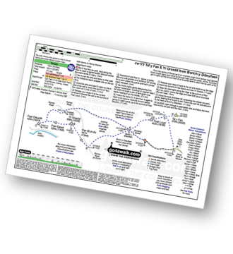 Map with easy-to-follow route details for walk cw172 Tal y Fan, Foel-ganol and Yr Orsedd from Bwlch y Ddeufaen pdf