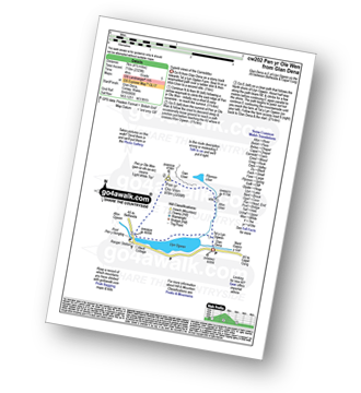 Map with easy-to-follow route details for walk cw202 Pen yr Ole Wen via the South Western Ridge from Ogwen Cottage, Llyn Ogwen pdf