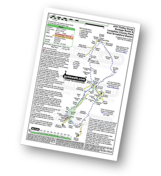 Map with easy-to-follow route details for walk d101 Padley Gorge, Burbage Rocks and Longshaw Country Park from Grindleford Station pdf