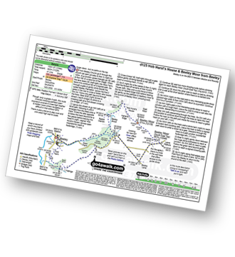 Map with easy-to-follow route details for walk d125 Hob Hurst's House and Beeley Moor from Beeley pdf