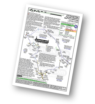 Map with easy-to-follow route details for walk d130 Stanage Edge, High Neb and Bamford Moor from Hathersage pdf