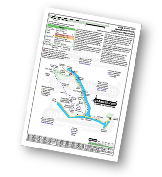 Map with easy-to-follow route details for walk d136 Crook Hill (Ladybower) from Ladybower Reservoir pdf