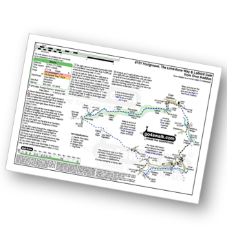 Map with easy-to-follow route details for walk d151 Youlgreave, The Limestone Way and Lathkill Dale from Over Haddon pdf