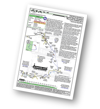 Map with easy-to-follow route details for walk d155 Great Hucklow, Tideswell Moor and Bradwell Moor from Bradwell pdf