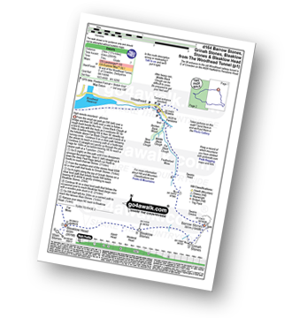 Map with easy-to-follow route details for walk d164 Barrow Stones, Grinah Stones, Bleaklow Stones and Bleaklow Head (Bleaklow Hill) from Woodhead pdf