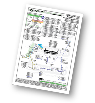 Walk route map with easy-to-follow route instructions for walk d170 Kinder Downfall and Kinder Low from Bowden Bridge, Hayfield pdf