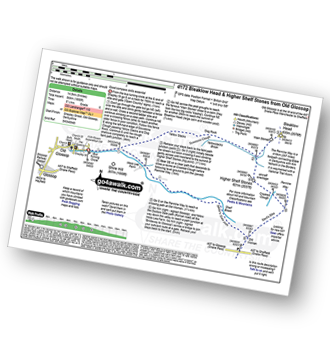 Map with easy-to-follow route details for walk d172 Bleaklow Head (Bleaklow Hill) and Higher Shelf Stones from Old Glossop pdf