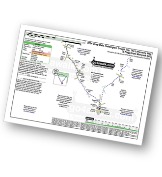 Map with easy-to-follow route details for walk d204 Deep Dale, Taddington, Sough Top, The Limestone Way and Flagg from Monyash pdf