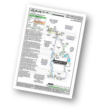 Map with easy-to-follow route details for walk d211 Chatsworth Park from Baslow pdf