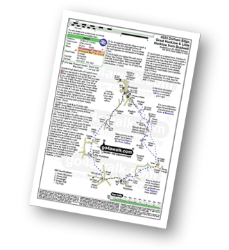 Walk route map with easy-to-follow route instructions for walk d223 Durham Edge, Great Hucklow and Little Hucklow from Bradwell pdf